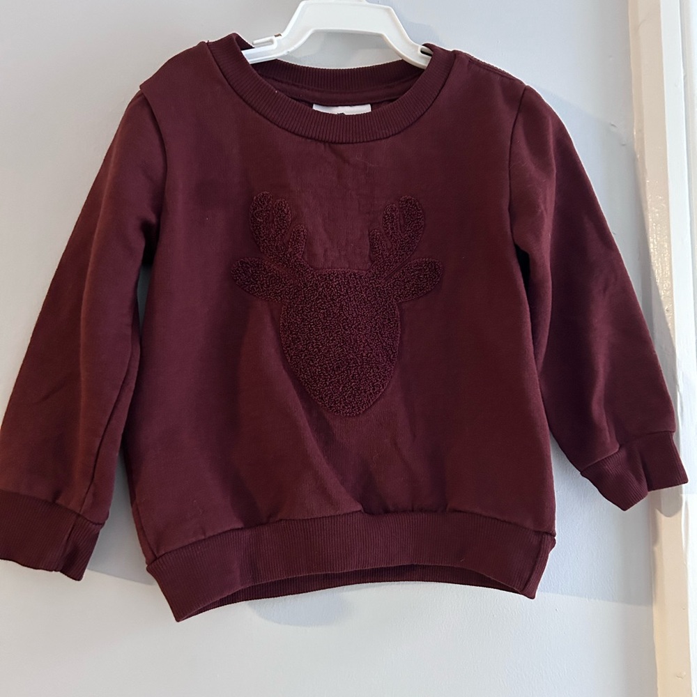 Tommy Bahama Kids Maroon Sweatshirt with Deer Motif